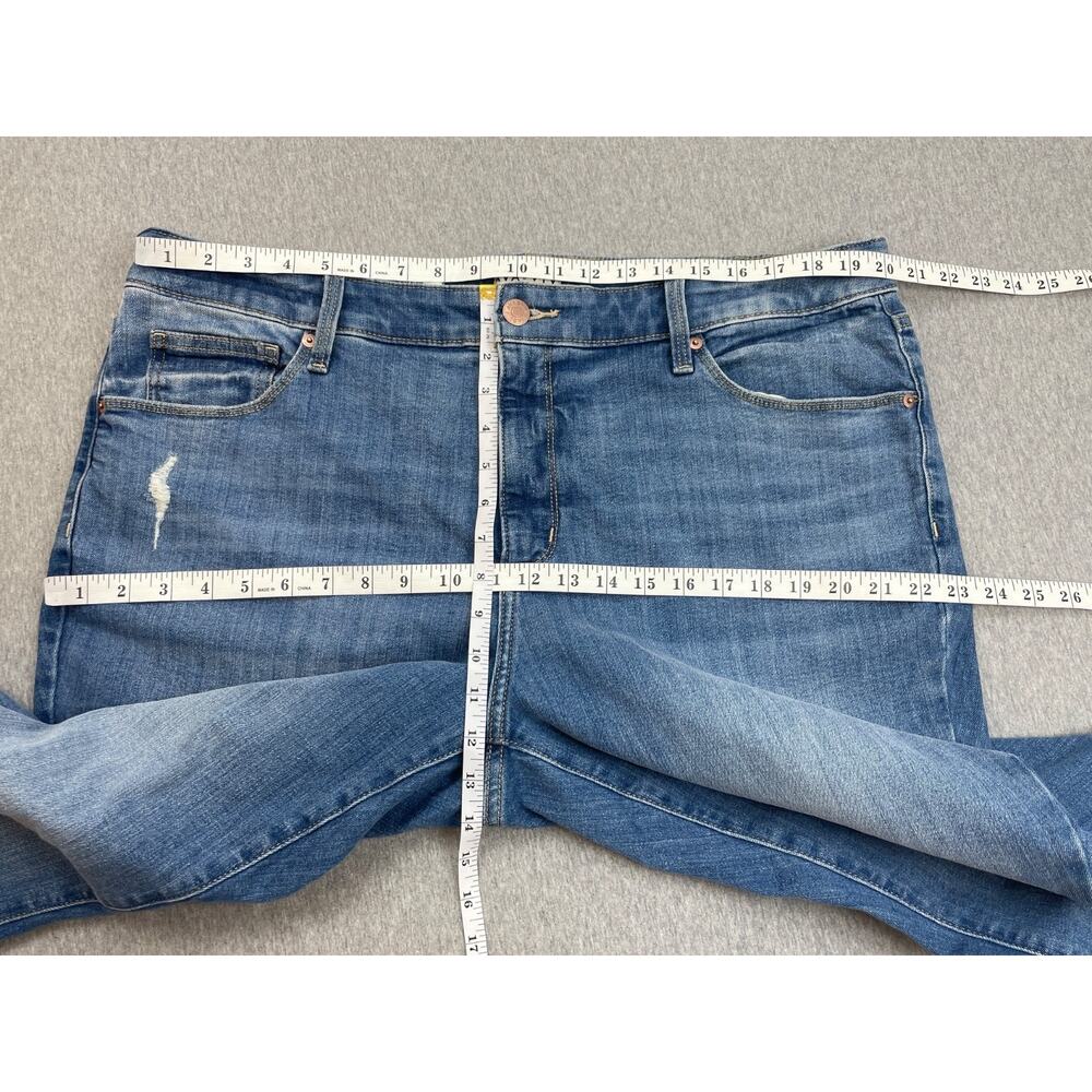 Ava & Viv Jeans Womens 18 Blue Cotton Blend Stretch High Rise Distressed Flare - Picture 6 of 7